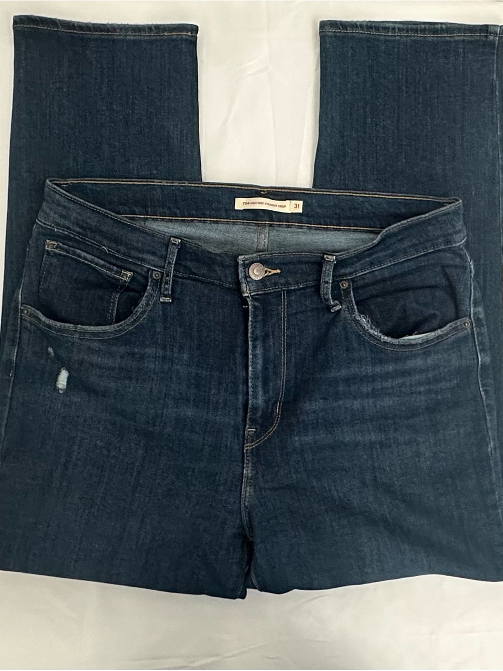 Levi's 724 High Rise Straight Crop Jeans in Blue